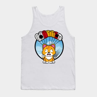 Silly orange cat has a broken parachute Tank Top